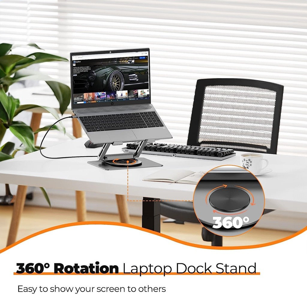 KiiP H05 6in1 Hub Foldable 360 Rotatable Laptop Stand Holder Multifunction