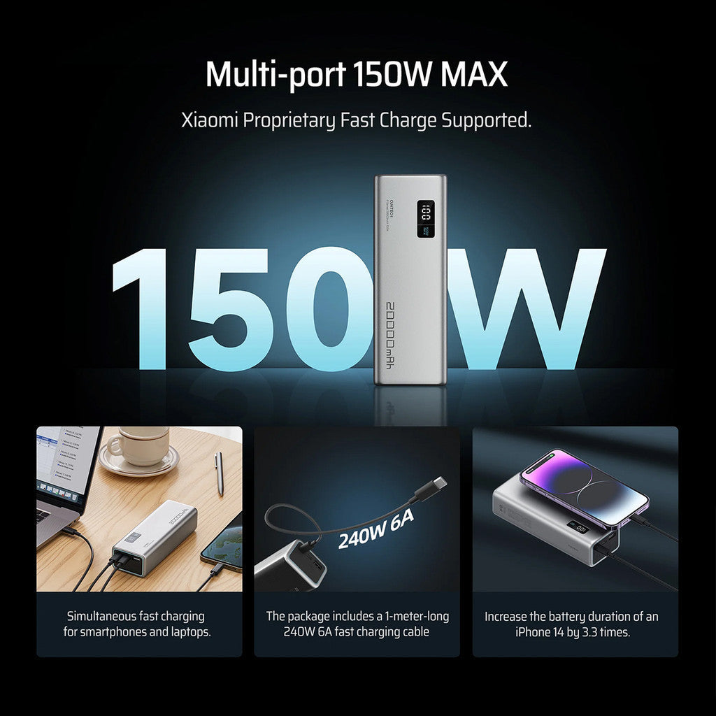KiiP x Cuktech PB200P Power Bank 20000mAh 150W USB Type-C Fast Charging