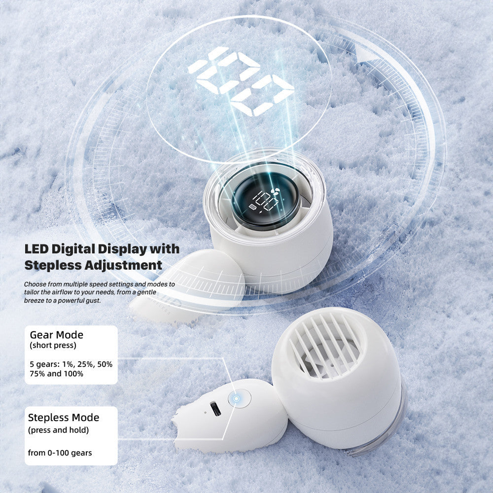 KiiP Fan03 Kipas Angin Mini Portable Rechargeable Fan-5Speed Kipas Genggam LED Display Wind