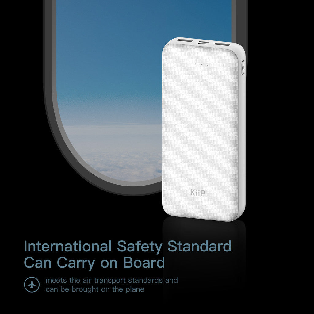 KiiP E34 Power Bank 20000mAh Dual Input Type-C Micro Dual Output USB Powerbank Slim