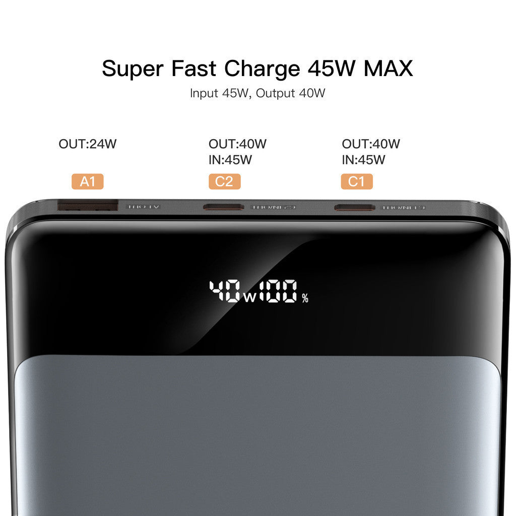 KiiP E14 Power Bank 20000mAh Fast Charging 45W Powerbank Slim LED Display