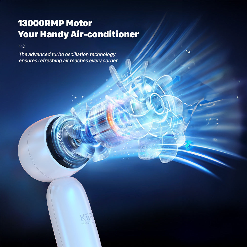 KiiP Fan03 Kipas Angin Mini Portable Rechargeable Fan-5Speed Kipas Genggam LED Display Wind