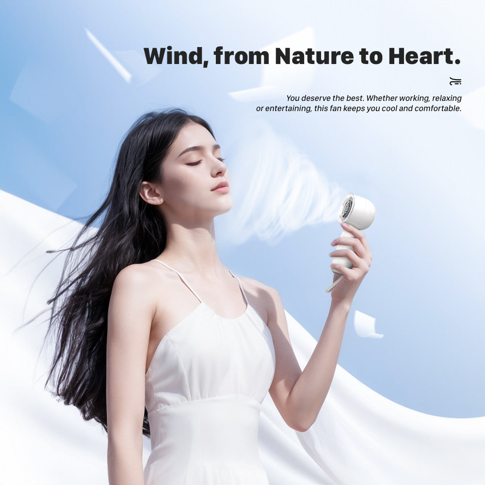 KiiP Fan03 Kipas Angin Mini Portable Rechargeable Fan-5Speed Kipas Genggam LED Display Wind