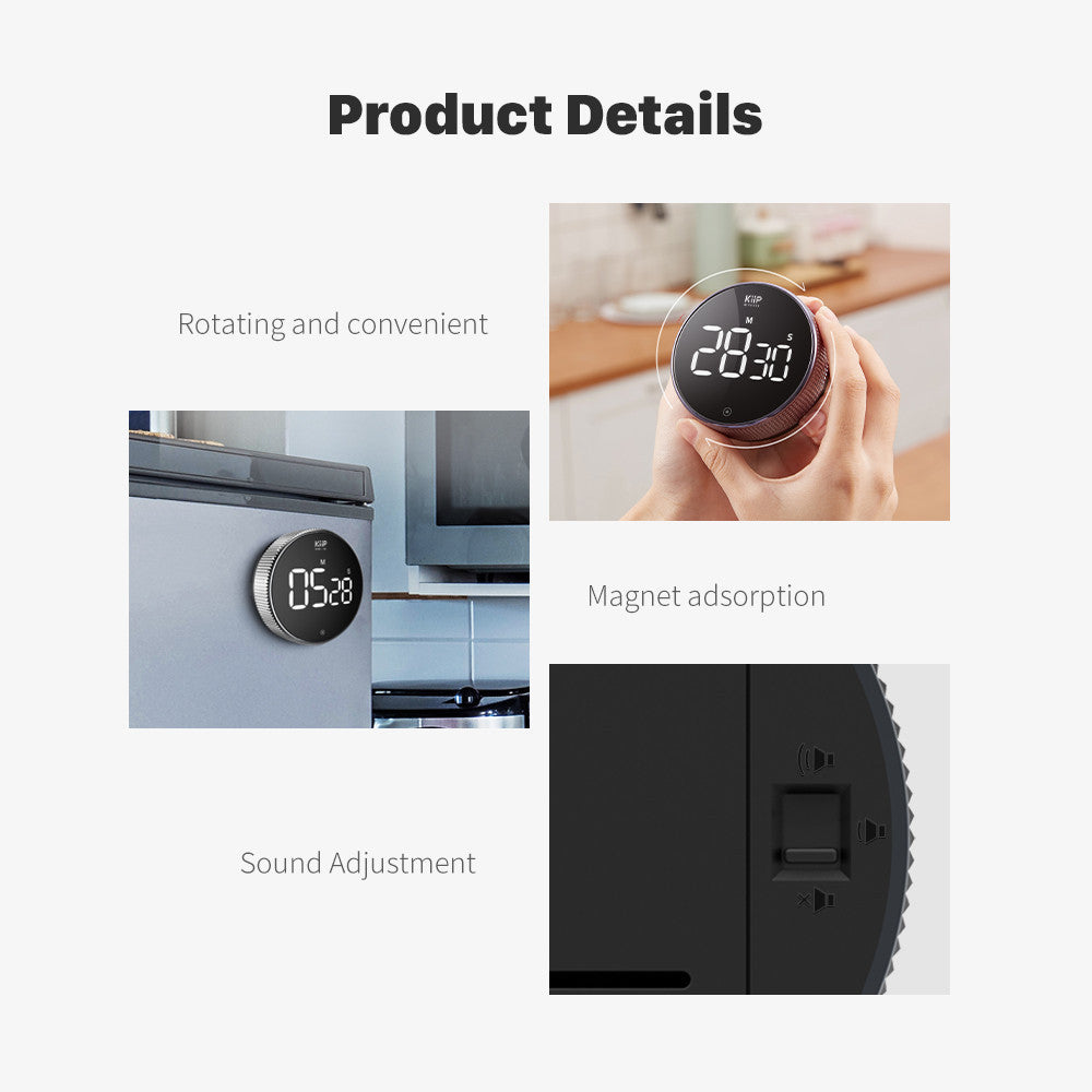 KiiP Digital Timer LED Magnetic Stopwatch Alarm Kitchen Pengatur Waktu Memasak