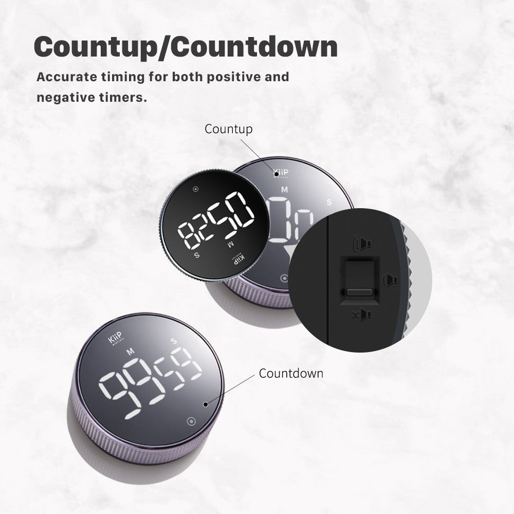 KiiP Digital Timer LED Magnetic Stopwatch Alarm Kitchen Pengatur Waktu Memasak