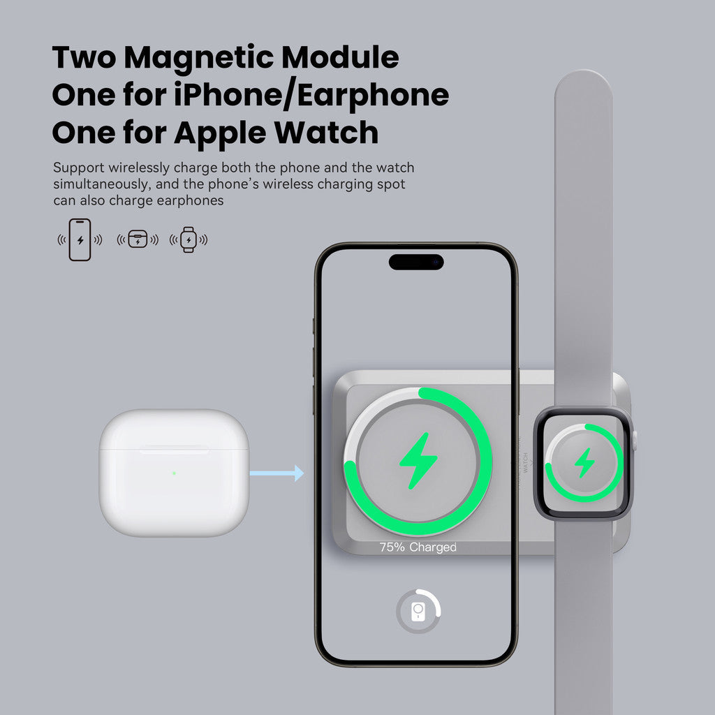 KiiP Wireless EW31 2in1 Power Bank Wireless Magnetic Powerbank Iwatch 10000 mAh Type C PD Fast Charging