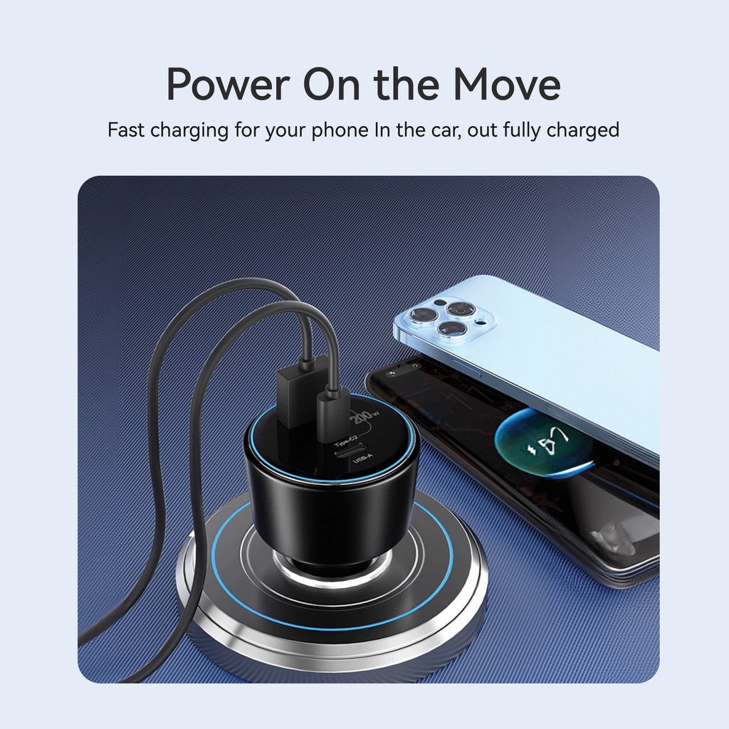 KiiP ACC18 Car Charger Mobil 200W 3 Power Ports QC 4.0 Quick Charge 3.0 Fast Charging