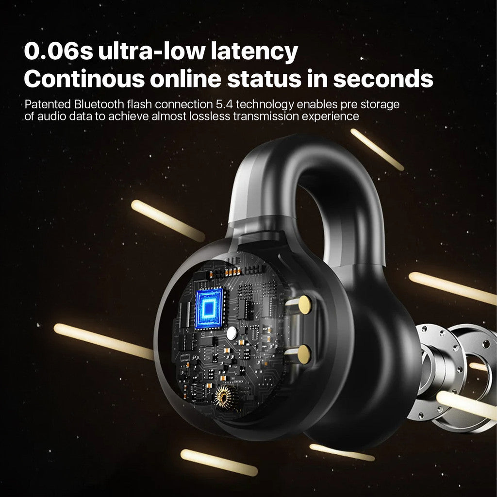 KiiP Wireless OWS DTH8 Smart Headset Bluetooth Earphone TWS Digital Display SD Card