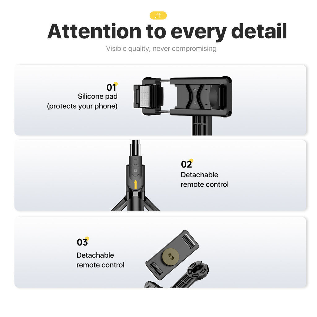 KiiP Selfie05 Portable Selfie Stick Integrated Tripod 70cm 360° Rotation