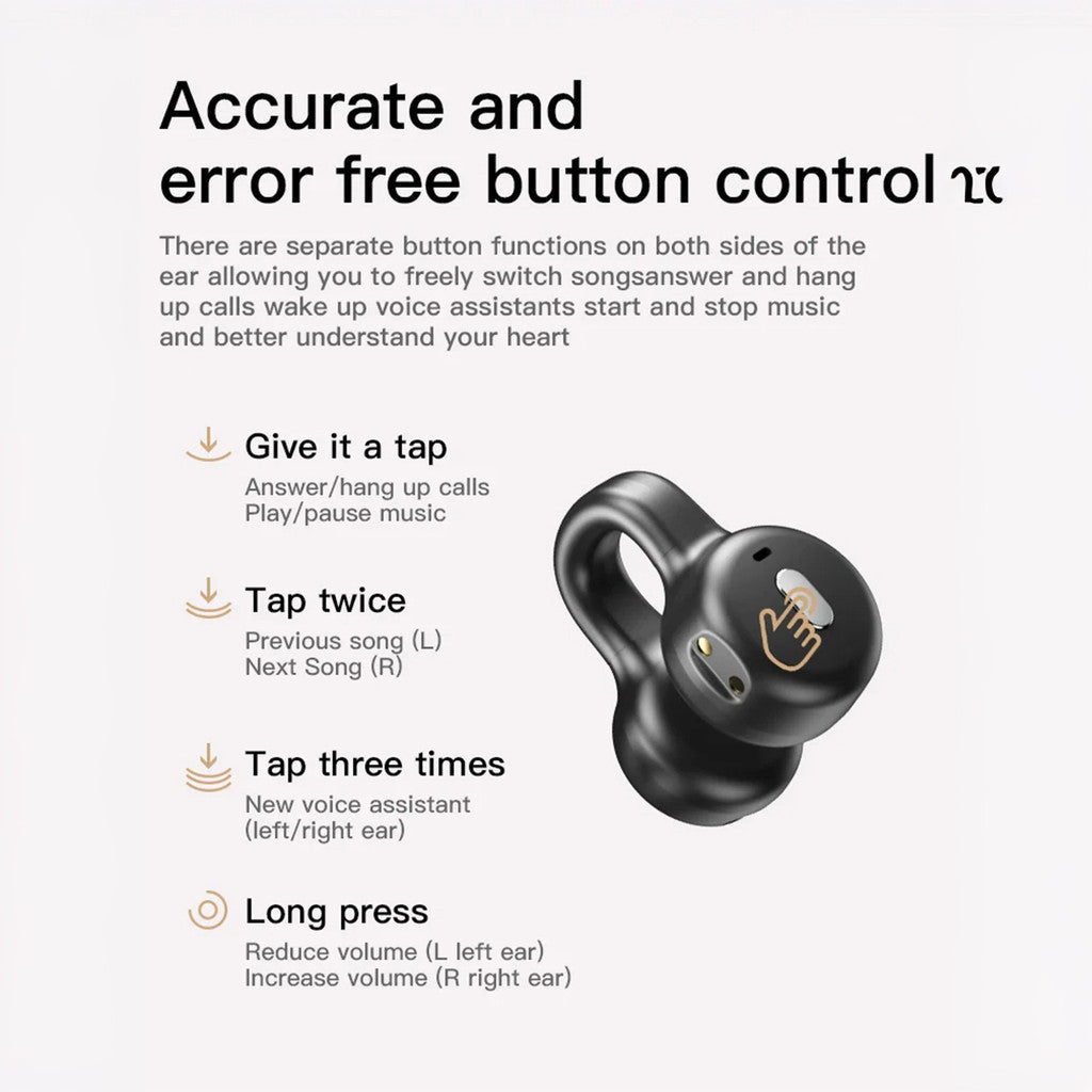 KiiP Wireless OWS DTH8 Smart Headset Bluetooth Earphone TWS Digital Display SD Card