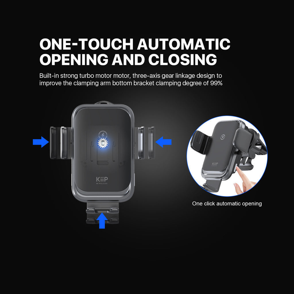 KiiP Wireless X6S Car Phone Holder 360 Degree Rotation 15W Fast Charging Air Vent Mobil