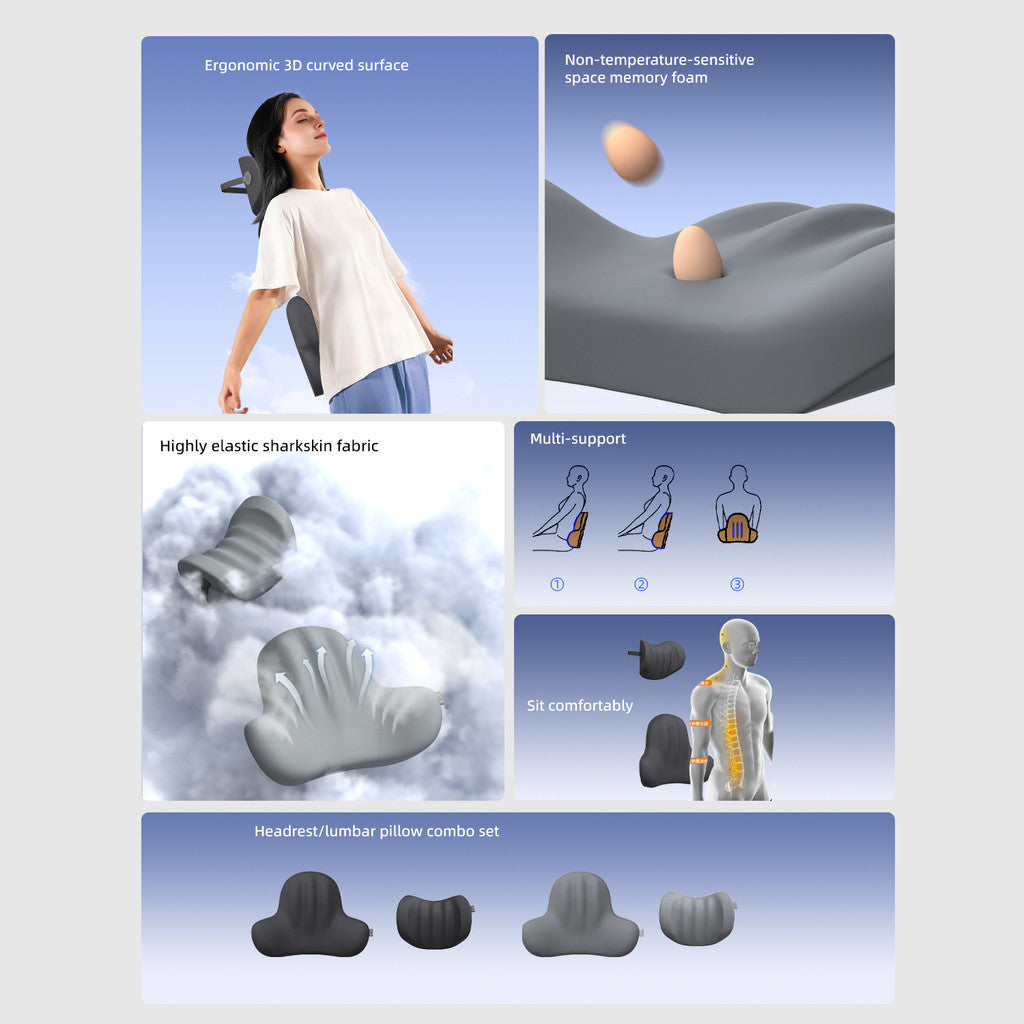 KiiP Car Headrest Bantal Mobil Bantal Sandaran Kepala Car Lumbar Pillow Bantal Sandaran Punggung