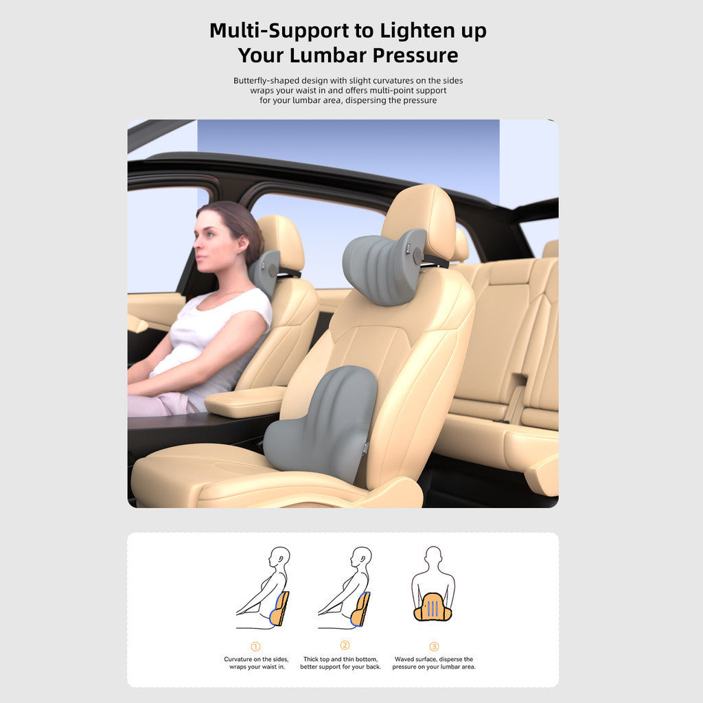 KiiP Car Headrest Bantal Mobil Bantal Sandaran Kepala Car Lumbar Pillow Bantal Sandaran Punggung