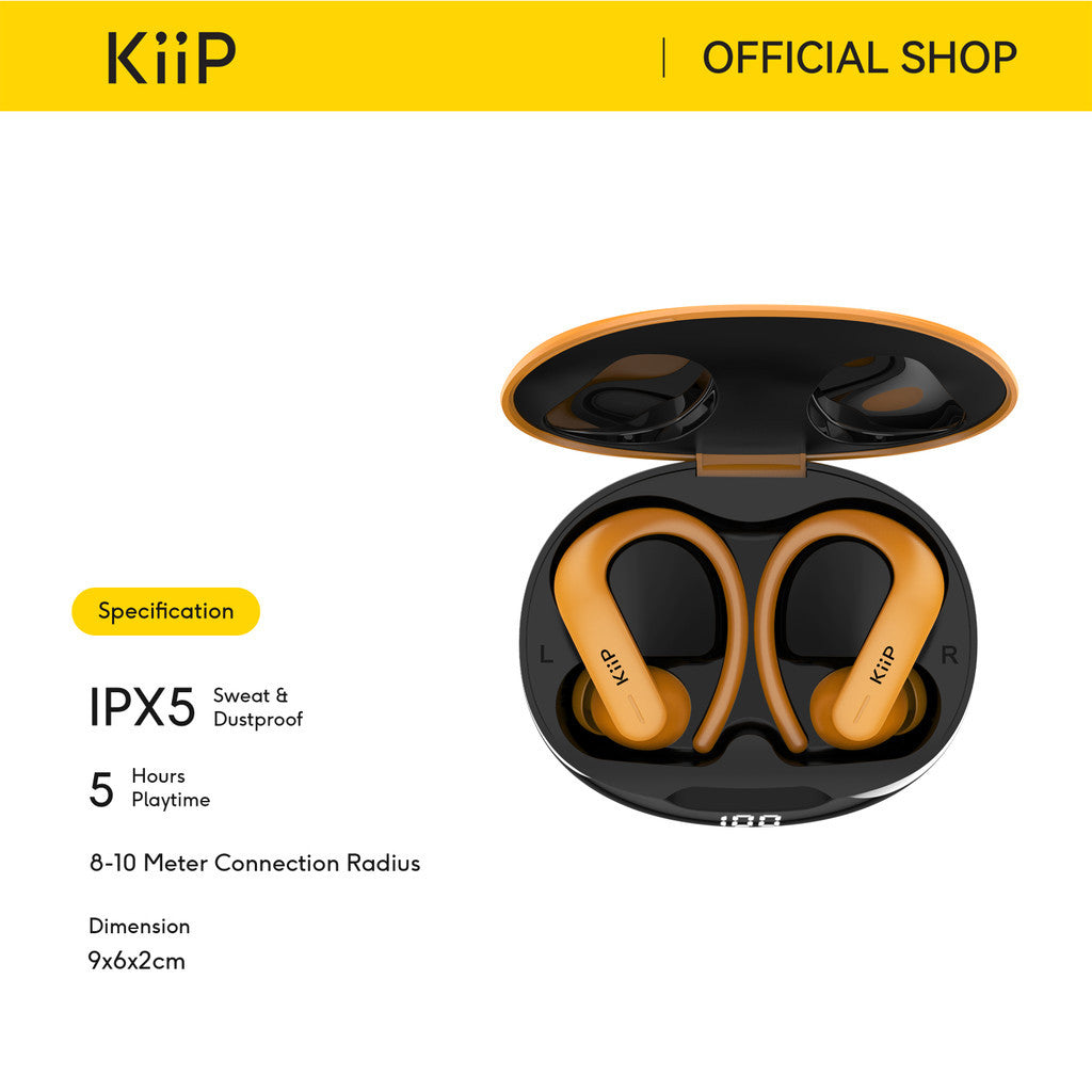 KiiP T50 True Wireless HiFi Bluetooth Earphone ENC Sport TWS