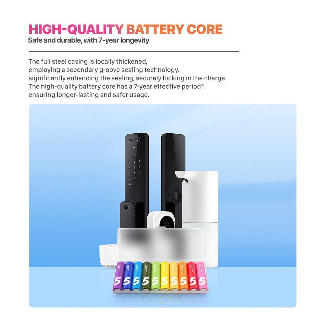 KiiP x Cuktech ZMI Rainbow Alkaline Dry Battery AA Baterai Pack AAA 10pcs 1.5V