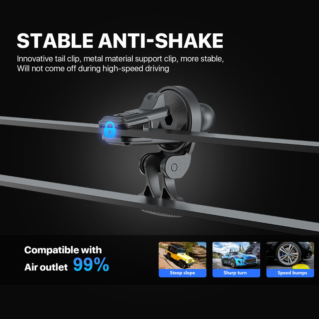KiiP Wireless X6S Car Phone Holder 360 Degree Rotation 15W Fast Charging Air Vent Mobil