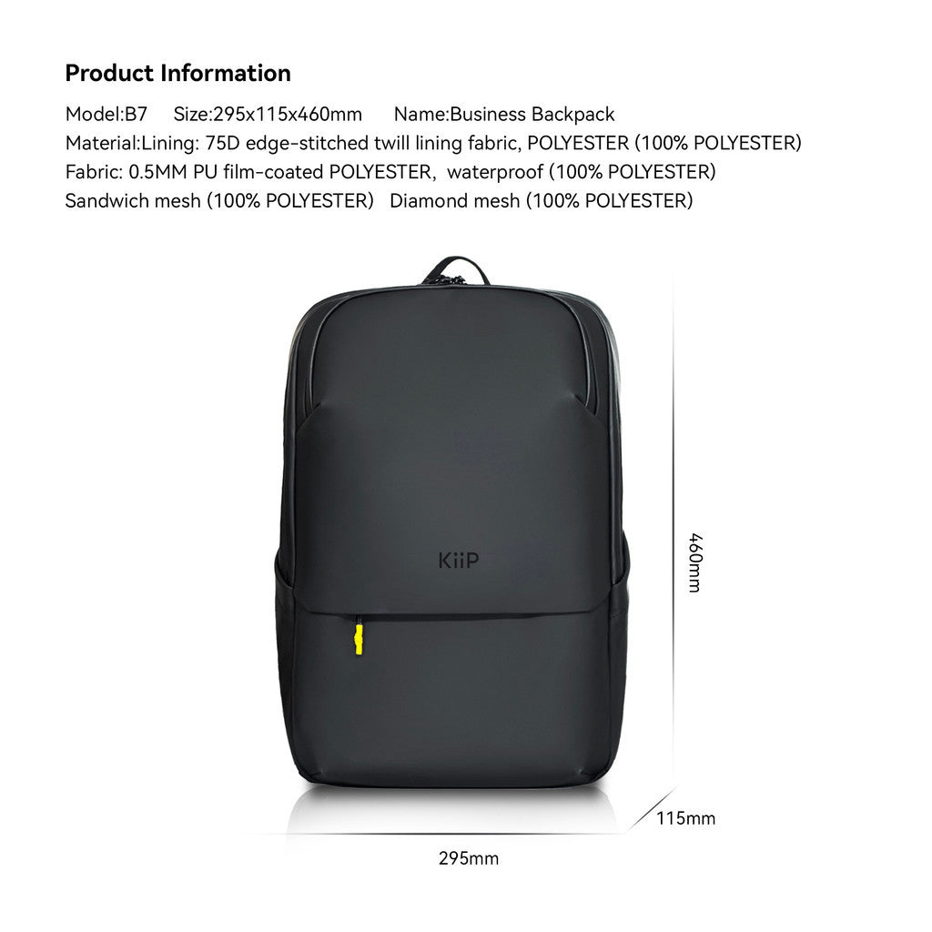 KiiP B7 Tas Laptop Ransel Pria Wanita Anti Air Waterproof Premium Backpack Fits 17 inch