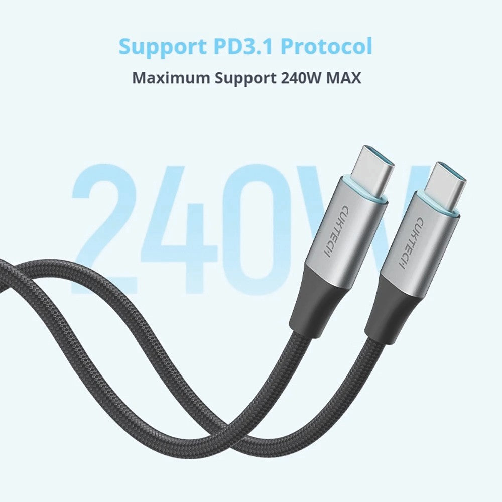 KiiP X Cuktech CMC610 Kabel Data 240W Magnetic Liquid Silicone Fast Charging Cable Type-C to Type-C PD 3.1