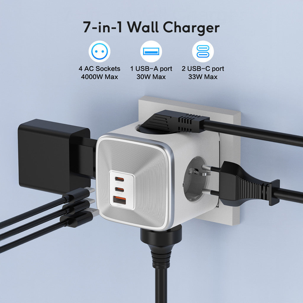 KiiP Charger C31T Power Cube Adaptor GaN 33W Charging Adapter AC Socket 4000W