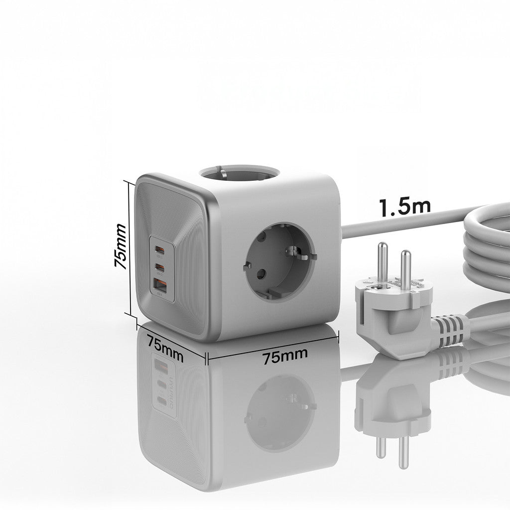 KiiP Charger C32T Power Cube Adaptor GaN 33W Fast Charging Adapter AC Socket 4000W With Cable