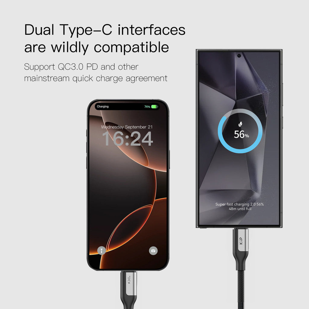 KiiP Magnetic Cable CMC120 Fast Charging Kabel Data Type-C to Type-C PD 240W