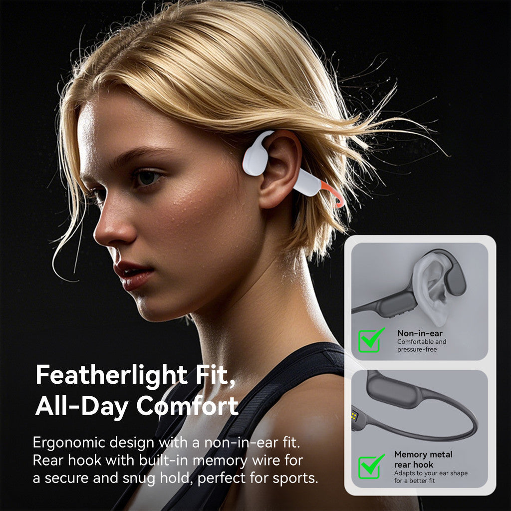 KiiP DTS11 Bone Conduction IPX8 Headset Bluetooth Open Ear Renang Gym With Memory 32GB