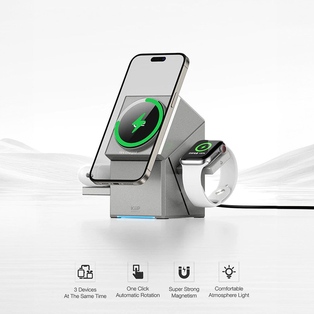 KiiP Wireless T2 3in1 Wireless Charging Station Fast Charging 15W Qi2