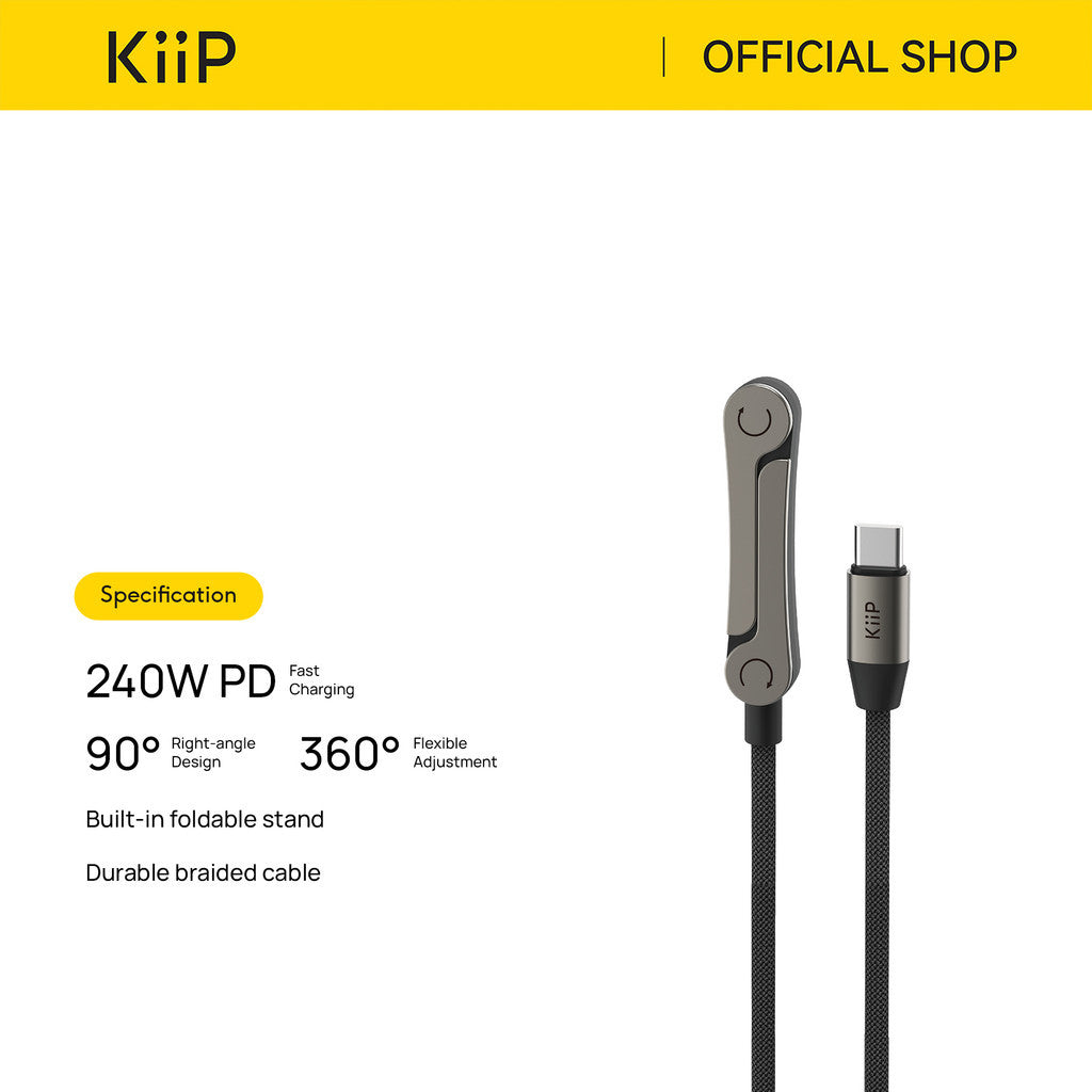 KiiP CC240 Kabel Fast Charge 240W Stand Data Cable Fast Charging Cable PD QC 3.0