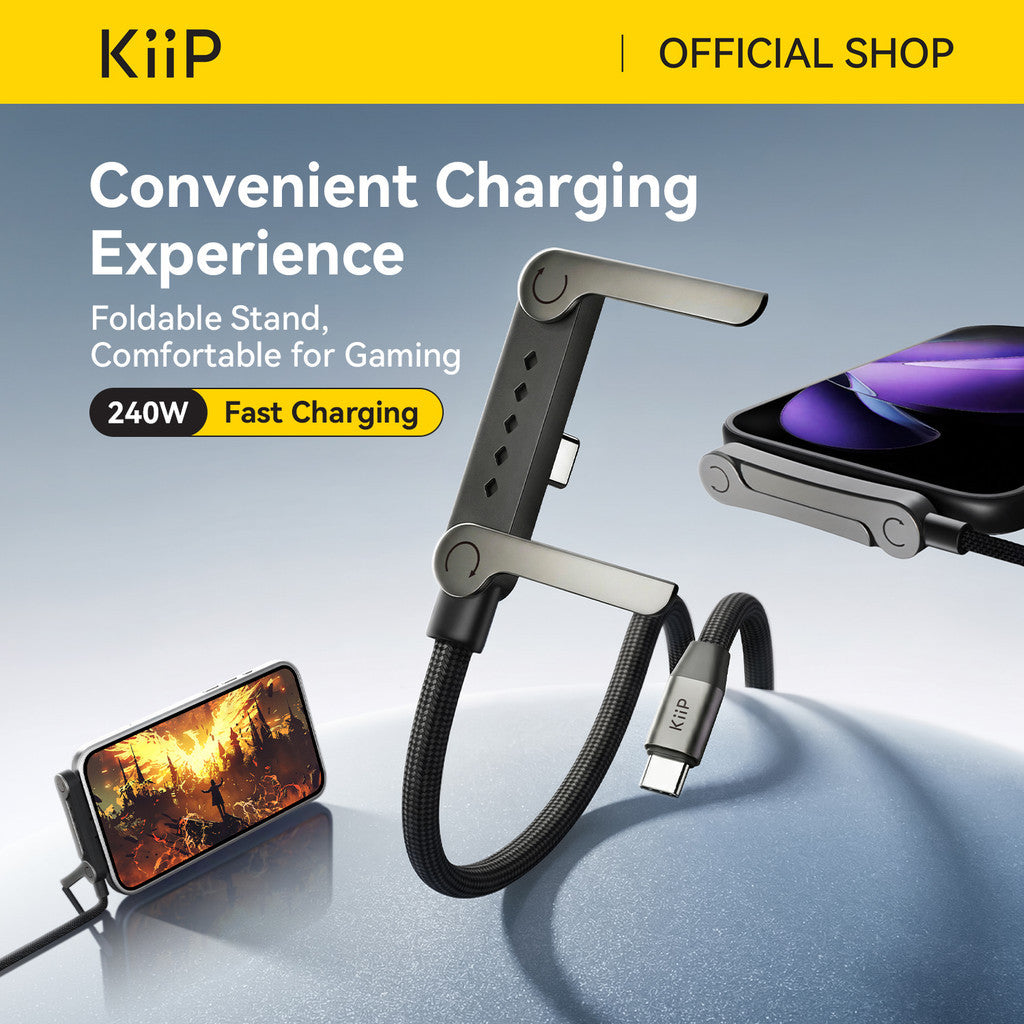 KiiP CC240 Kabel Fast Charge 240W Stand Data Cable Fast Charging Cable PD QC 3.0