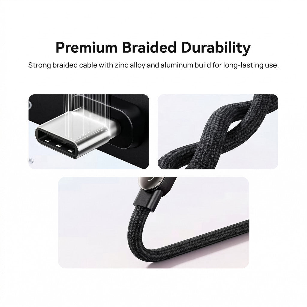 KiiP CC240 Kabel Fast Charge 240W Stand Data Cable Fast Charging Cable PD QC 3.0
