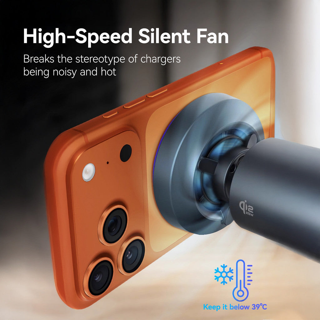 KiiP W10 Qi2.2 3in1 Magnetic Wireless Charging Stand Fast Charging 25W Smart Touch Control Built-in Cooling Fan