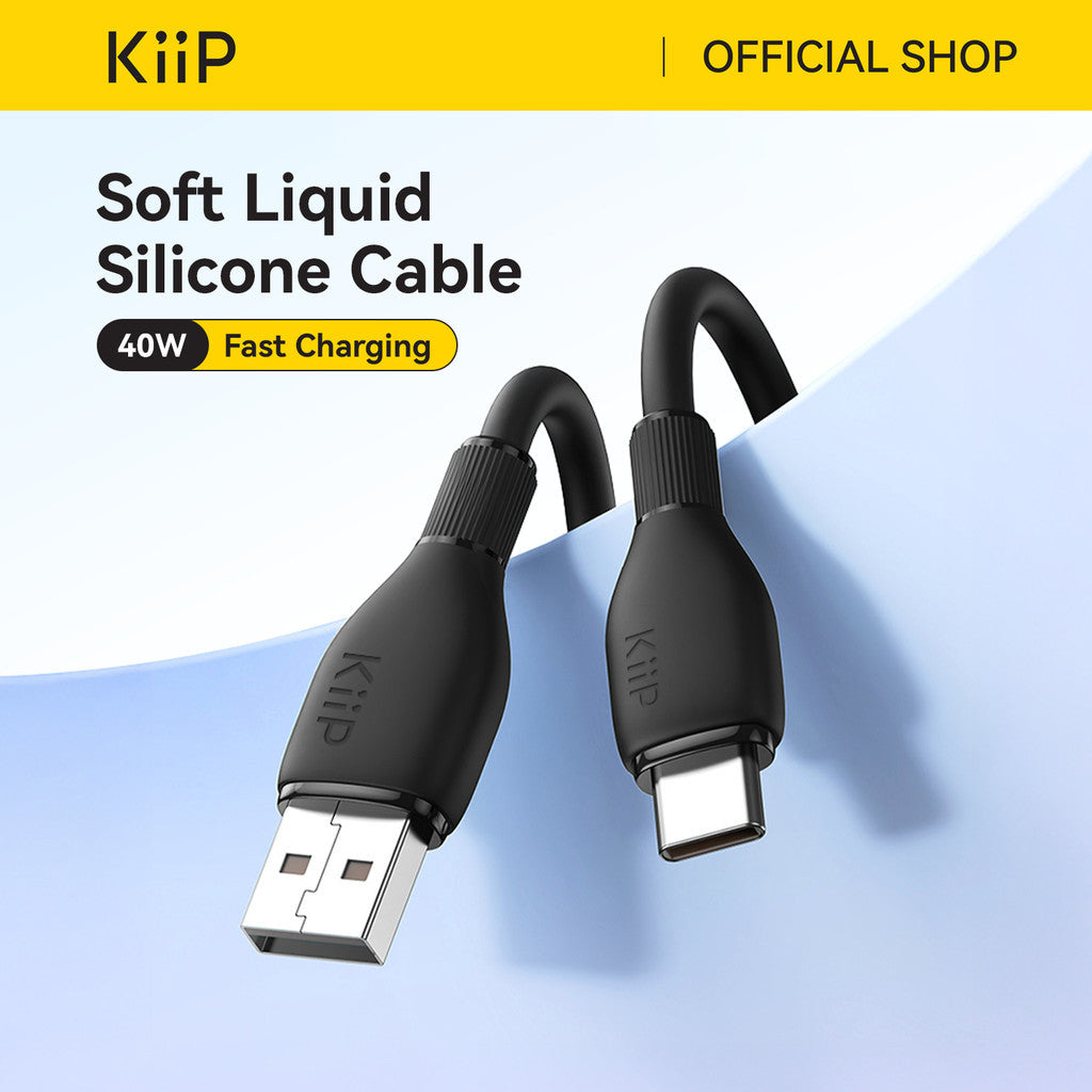 KiiP Kabel Data Silikon Fast Charging A To C/IP/Mikro Up To 40W