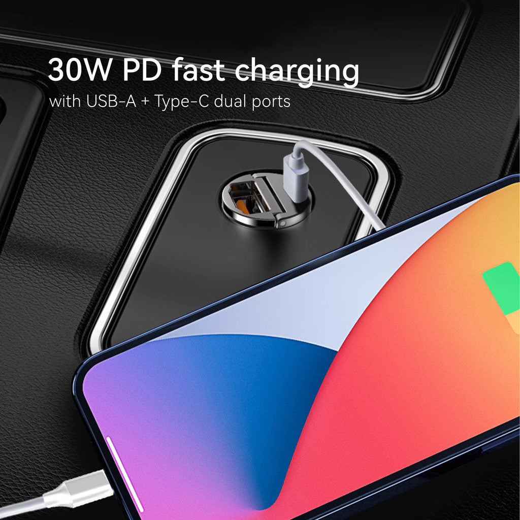 KiiP Car Charger Mini PD 30W Fast Charging USB A + Type C