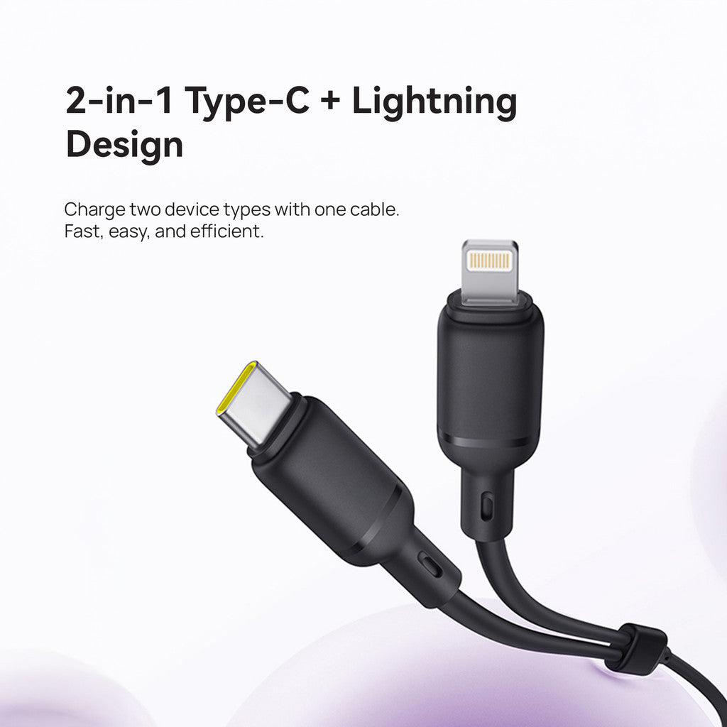 KiiP Pudding Series Fast Charging Cable 2in1 C To C PD 100W C To L 27W 1.5M