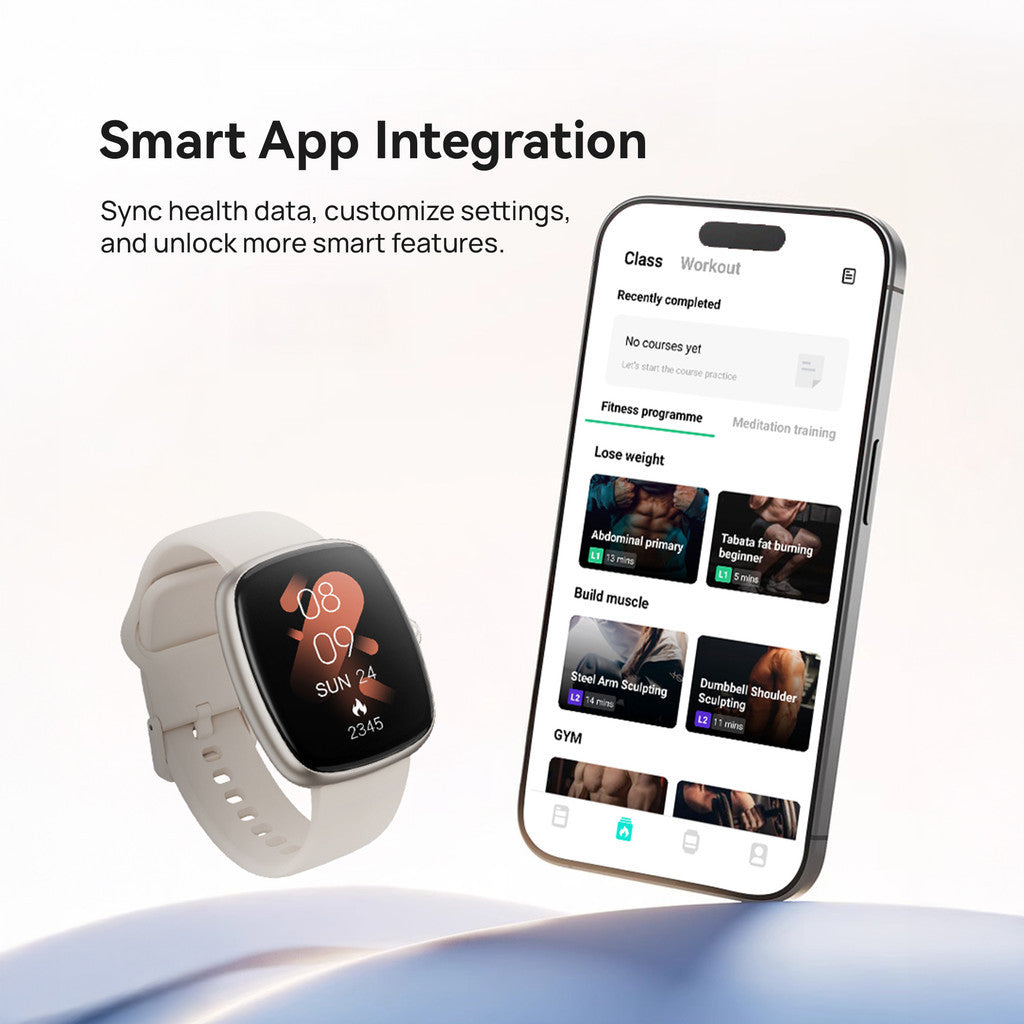 KiiP T69 Smartwatch Full Touch Screen Bluetooth Call Jam Tangan Pria Wanita Custom Wallpaper 1.8 TFT Health Monitoring IPX68 Waterproof