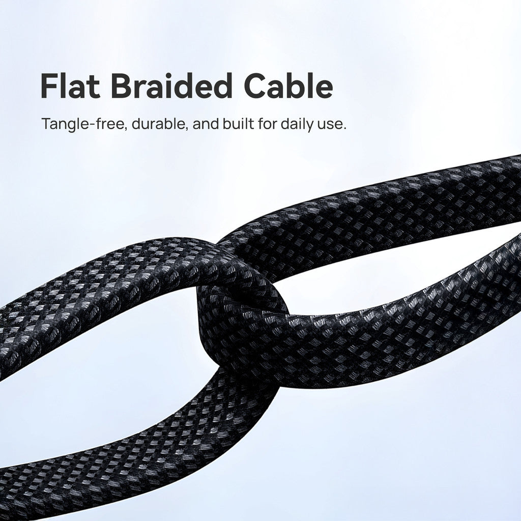 KiiP Kabel Data DCC 100W Fast Charging Braided Cable C To C Digital Display
