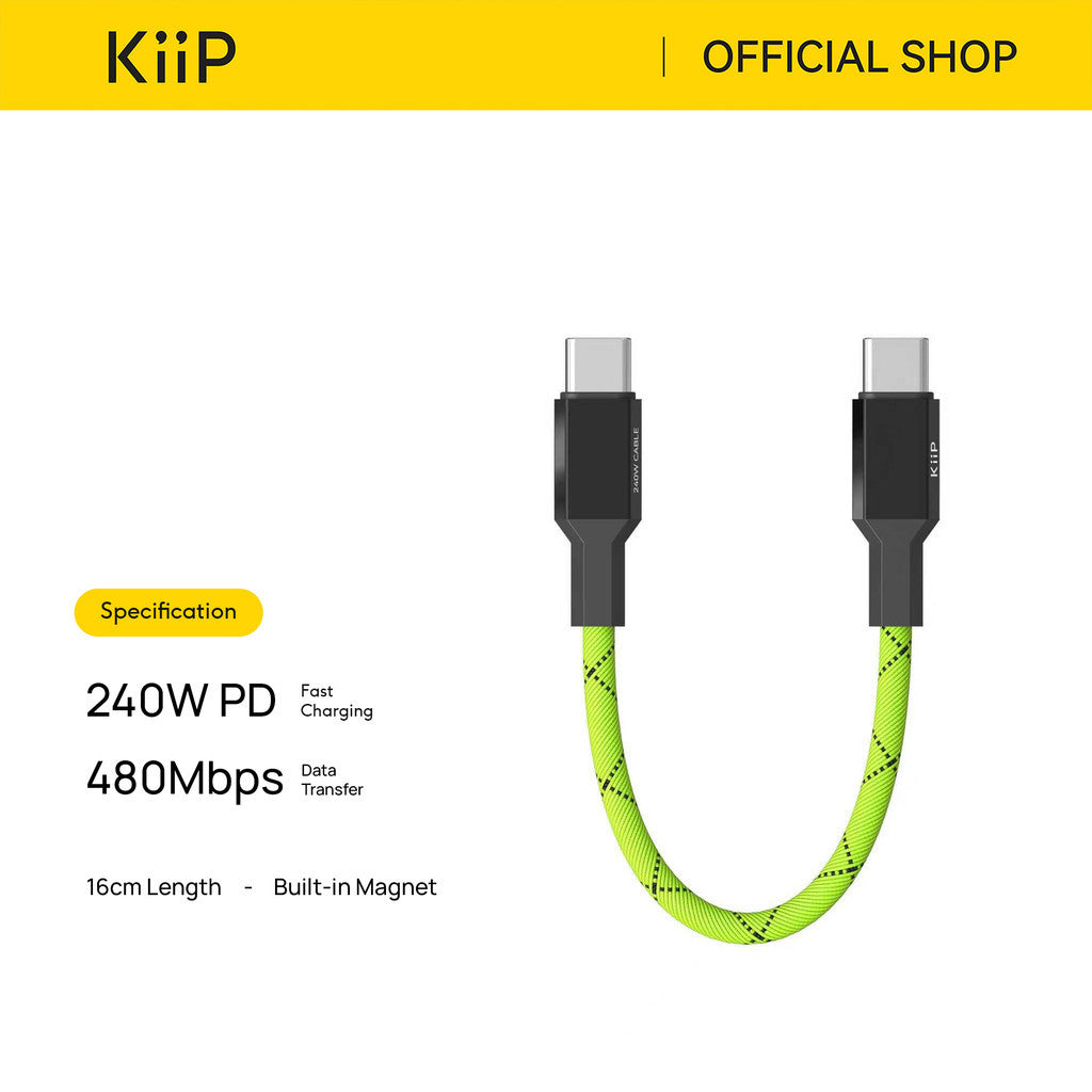 KiiP Cable Gaming Magnetic Fast Charging PD 240W Data Transfer 480Mbps