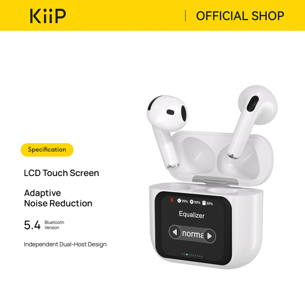 KiiP DTS20 TWS Bluetooth Headset Earphone Semi In Ear BT 5.4 Low Latency Noise Reduction