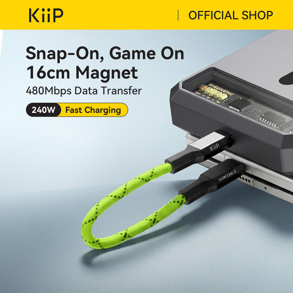 KiiP Cable Gaming Magnetic Fast Charging PD 240W Data Transfer 480Mbps