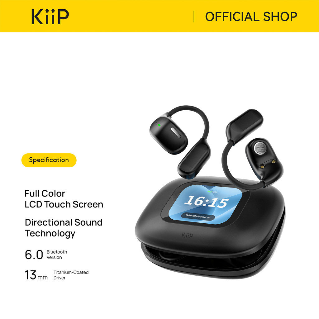 KiiP DTH25 Open Ear TWS Sport Earphone Earhook Smart Touchscreen HD Call