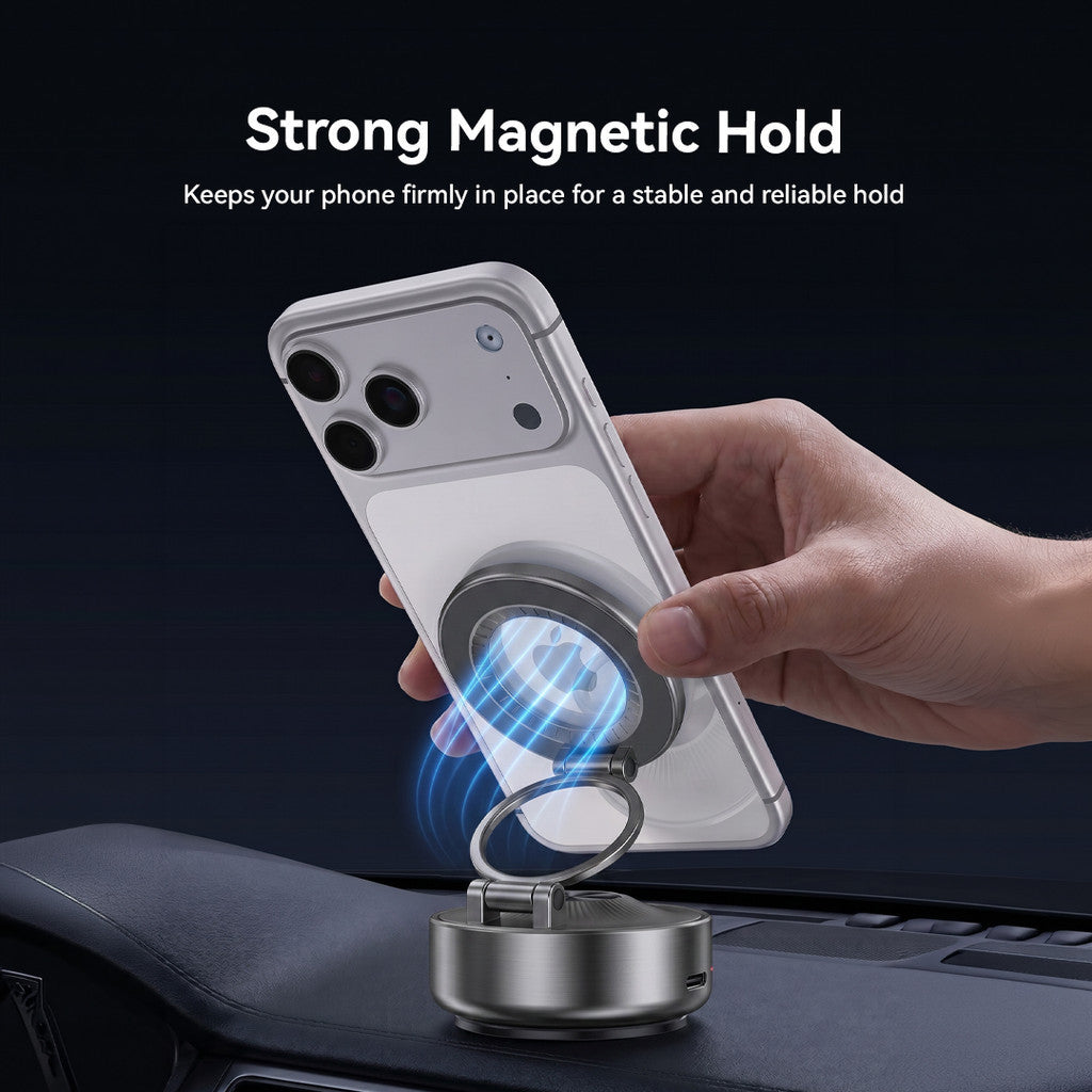 KiiP MG02 Phone Holder Compact Foldable 360° Rotation Vacuum Suction Strong Magnetic