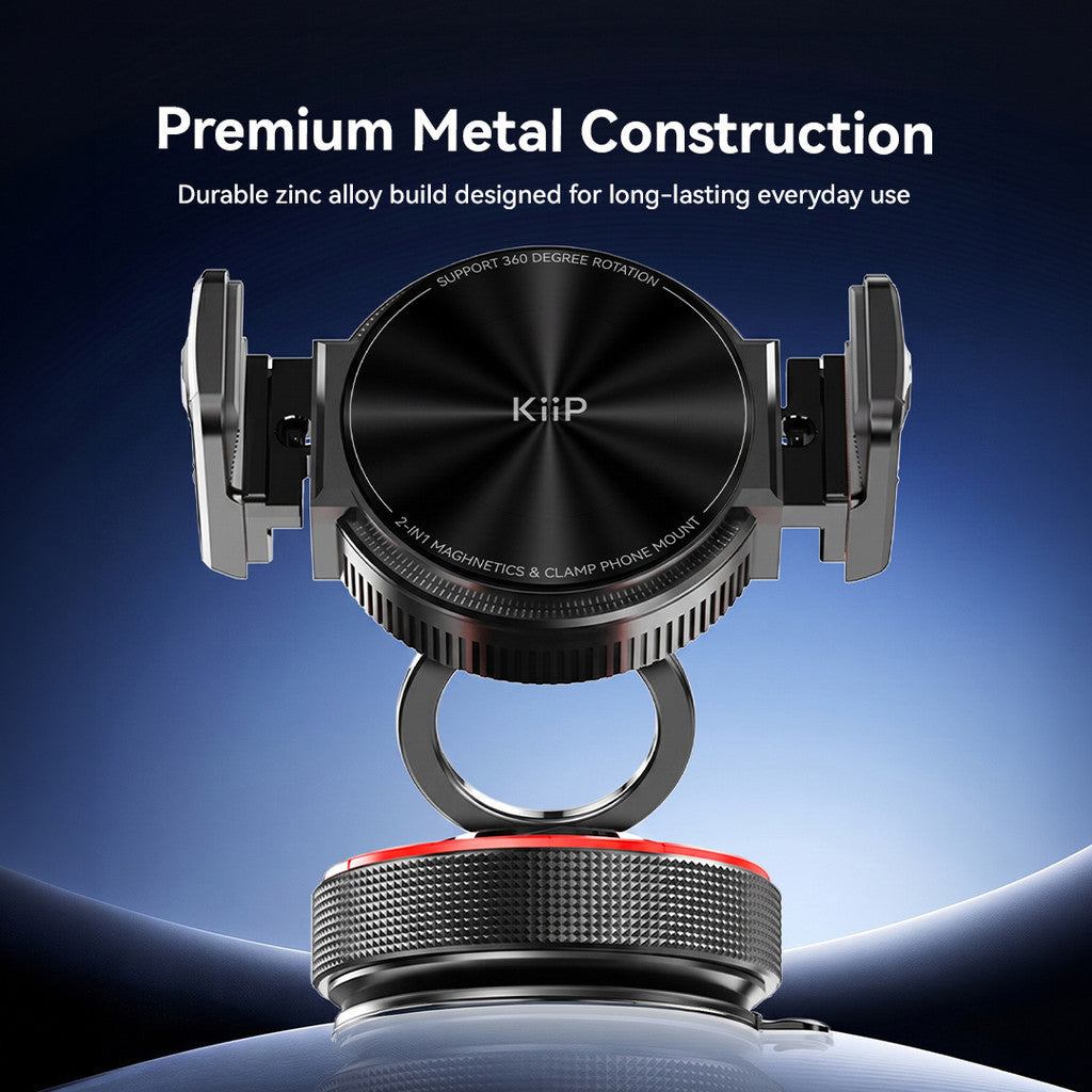 KiiP MG03 Phone Holder 2in1 Magnetic & Clamp Foldable 360° Rotation Magsafe & Non- Magsafe Compatible