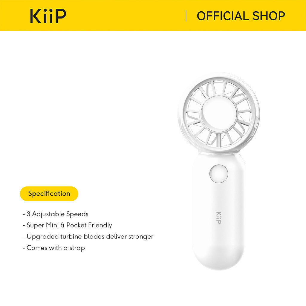 KiiP FAN08 Pocket Fan Handheld Kipas Angin Super Mini 3 Speed With Strap