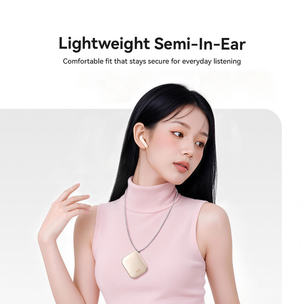 KiiP Airlite TWS Earphone Bluetooth 6.0 True Wireless Earbuds With Necklace Chain Noise Reduction