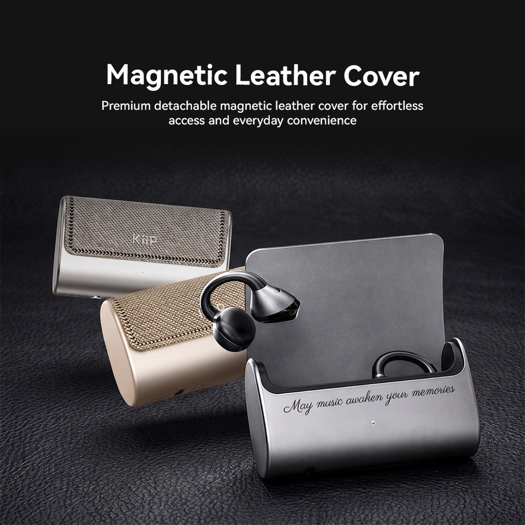 KiiP DTH30 OWS Earphone Bluetooth 6.0 Flexible Clip Premium Leather Compact Case