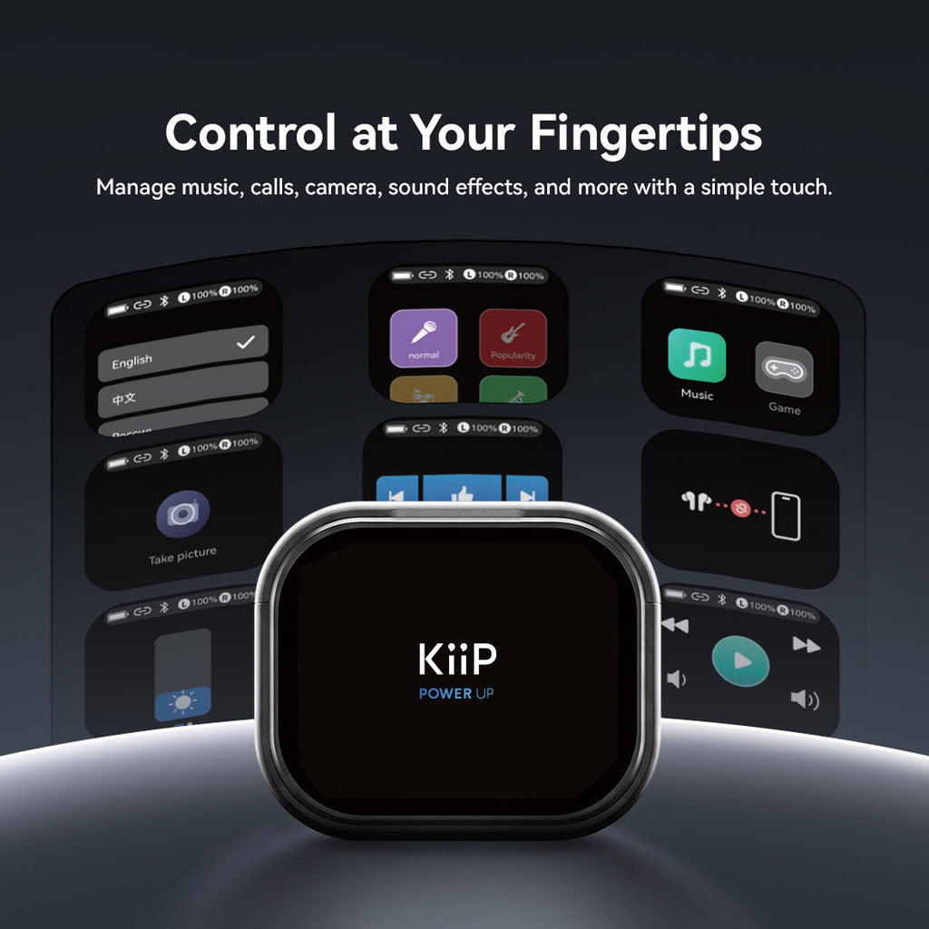 KiiP DTS29 TWS Bluetooth Headset Earphone BT 6.0 Large Touch Screen Noise Reduction IPX5
