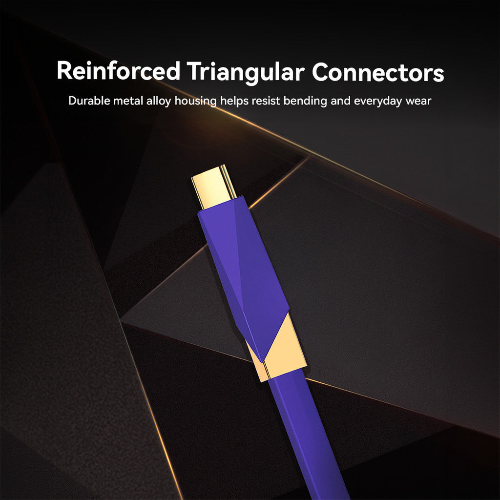 KiiP TRI240 Cable Data Multifunctional Home and Car Triangular Silicone Ultra Fast Charge Kabel Data 240W