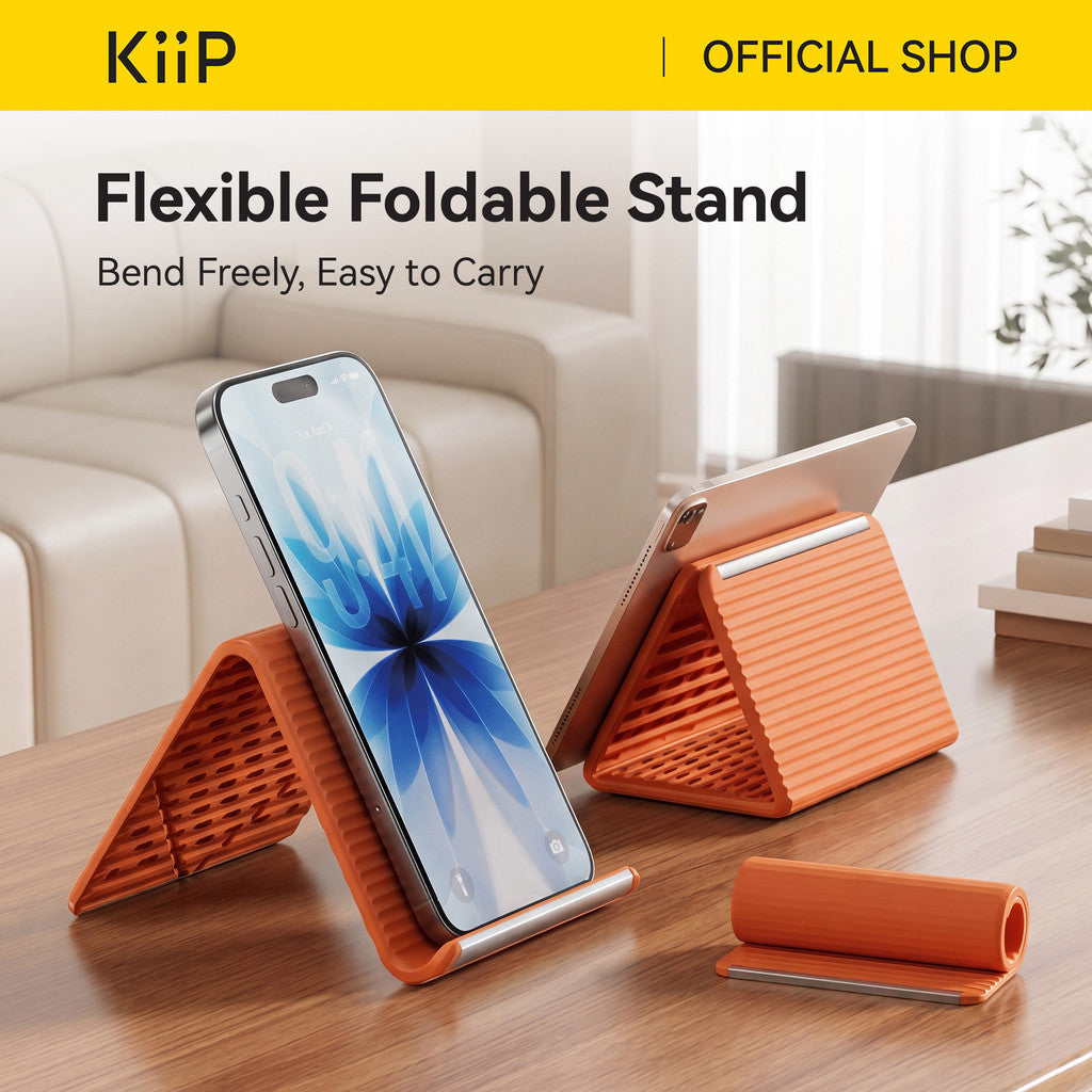KiiP Flexible Foldable Phone Stand Phone Stand Bendable Rollable Foldable for Travel