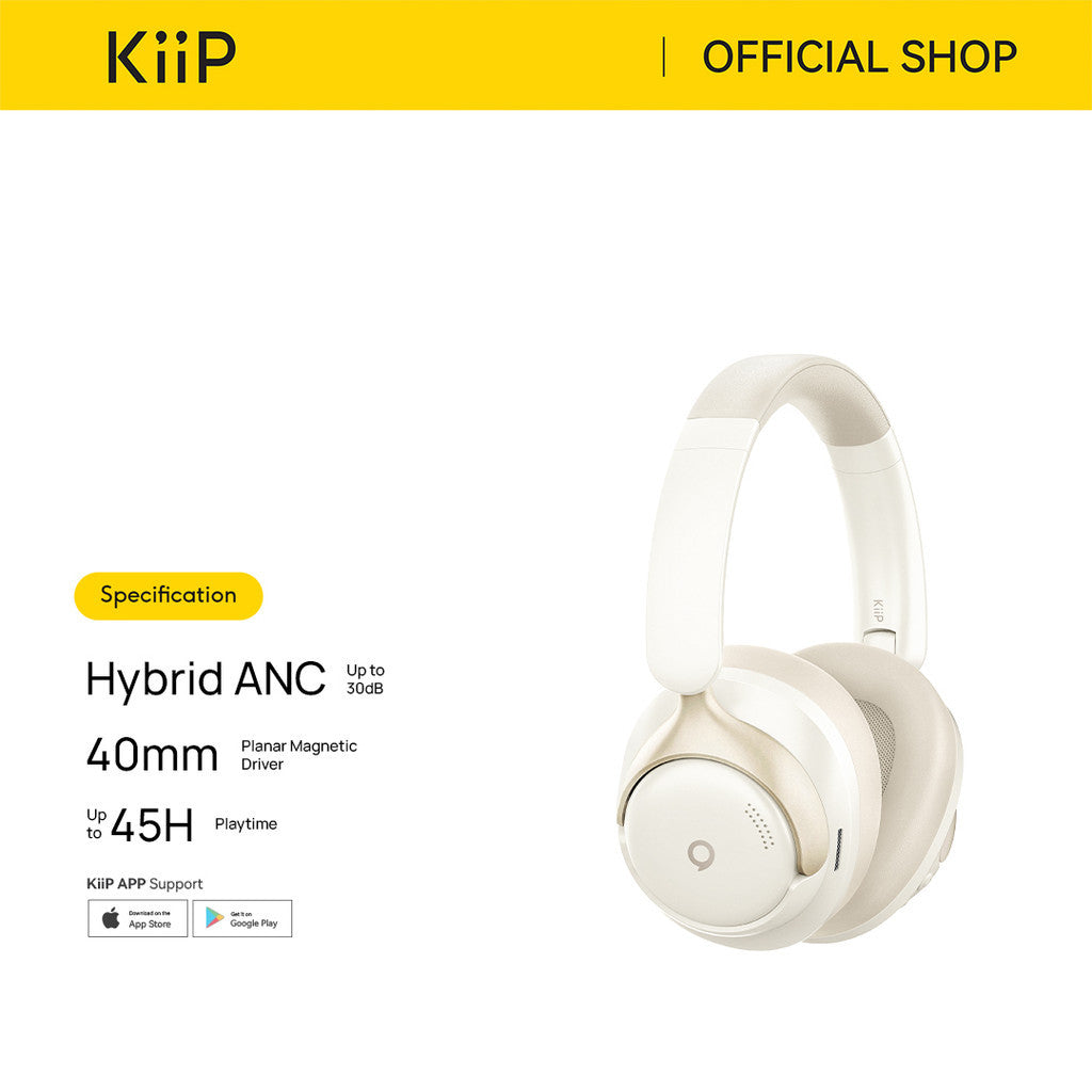 KiiP TH150 Wireless Wired Headphone Hybrid ANC 30db Up To 45 Hours Playtime - KiiP