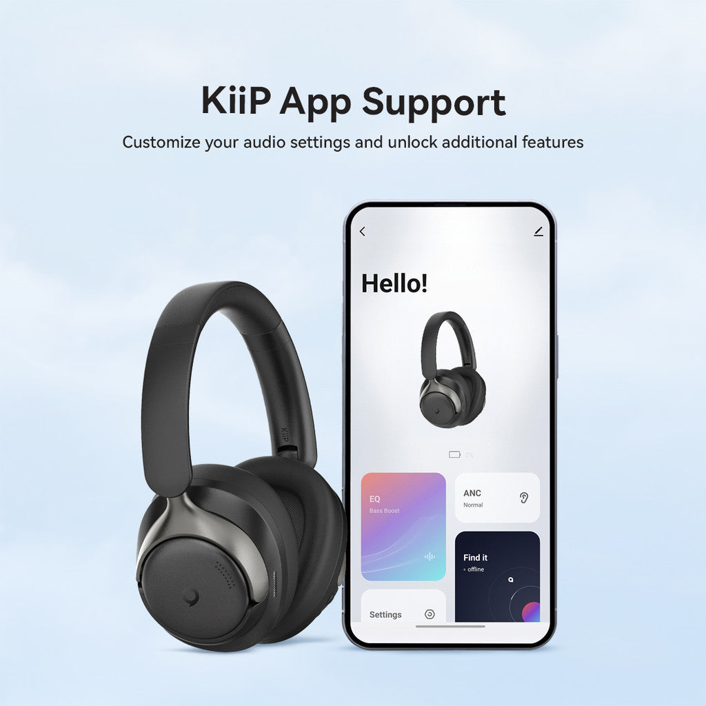 KiiP TH150 Wireless Wired Headphone Hybrid ANC 30db Up To 45 Hours Playtime - KiiP